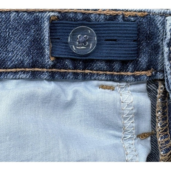 Old Navy Jeans Girls Jrs 12 Blue High Rise Baggy Wide Leg Adjustable Distressed - Picture 5 of 10